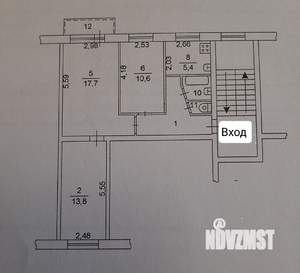 3-к квартира, вторичка, 58м2, 4/5 этаж