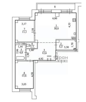 3-к квартира, вторичка, 79м2, 9/18 этаж