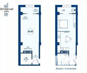 1-к квартира, вторичка, 39м2, 2/24 этаж