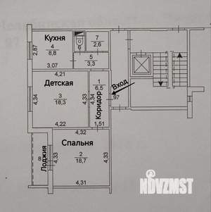 2-к квартира, вторичка, 59м2, 5/10 этаж