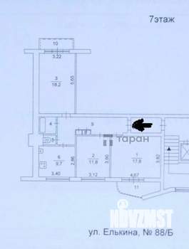 3-к квартира, вторичка, 74м2, 7/9 этаж