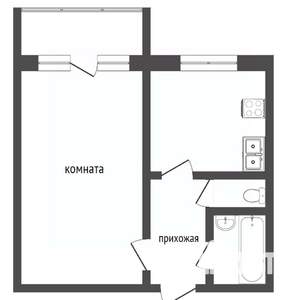 1-к квартира, вторичка, 33м2, 2/10 этаж