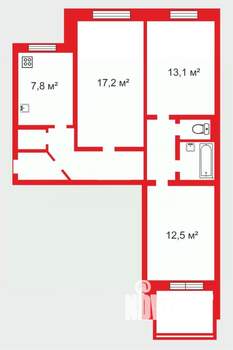 3-к квартира, вторичка, 65м2, 5/10 этаж