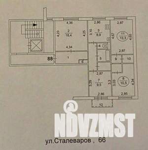 4-к квартира, вторичка, 83м2, 5/10 этаж