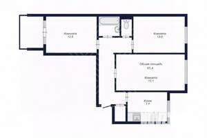 3-к квартира, вторичка, 65м2, 6/9 этаж