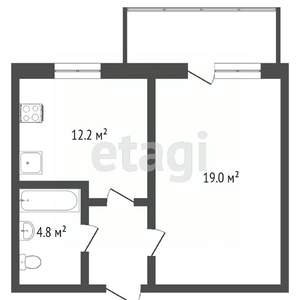 1-к квартира, вторичка, 40м2, 3/15 этаж