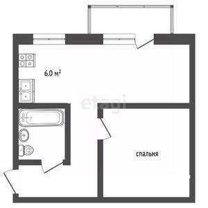 1-к квартира, вторичка, 31м2, 5/5 этаж