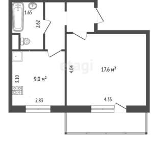 1-к квартира, вторичка, 36м2, 9/11 этаж