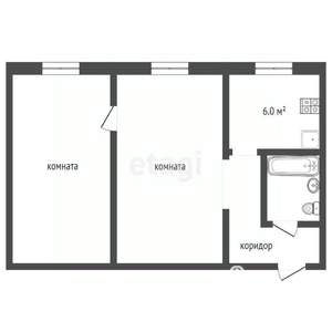 2-к квартира, вторичка, 41м2, 4/5 этаж