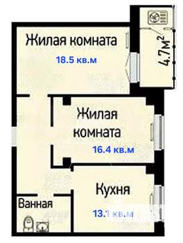 2-к квартира, вторичка, 62м2, 7/19 этаж