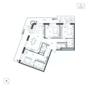 2-к квартира, вторичка, 143м2, 3/10 этаж