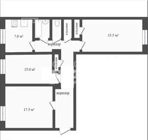 3-к квартира, вторичка, 80м2, 5/5 этаж