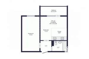 2-к квартира, сданный дом, 42м2, 4/10 этаж