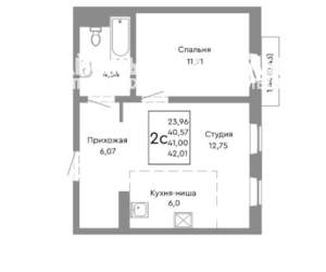 2-к квартира, вторичка, 41м2, 6/10 этаж