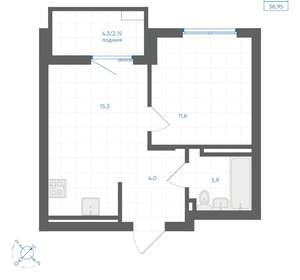 1-к квартира, вторичка, 37м2, 11/18 этаж