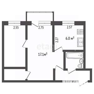 2-к квартира, вторичка, 45м2, 4/5 этаж