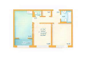 3-к квартира, сданный дом, 61м2, 12/17 этаж