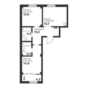 2-к квартира, вторичка, 63м2, 3/23 этаж