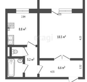 1-к квартира, вторичка, 41м2, 9/10 этаж