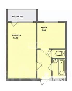 1-к квартира, вторичка, 33м2, 5/9 этаж