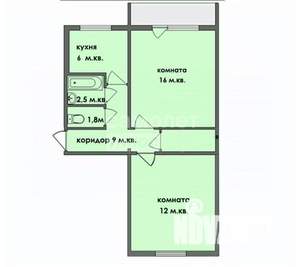 2-к квартира, вторичка, 54м2, 3/5 этаж