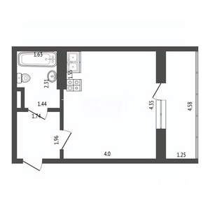 Студия квартира, вторичка, 24м2, 3/18 этаж