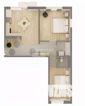 2-к квартира, вторичка, 64м2, 5/10 этаж