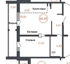 2-к квартира, вторичка, 44м2, 8/18 этаж