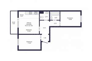 2-к квартира, вторичка, 54м2, 3/10 этаж