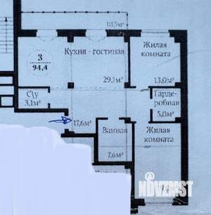 3-к квартира, вторичка, 94м2, 8/18 этаж