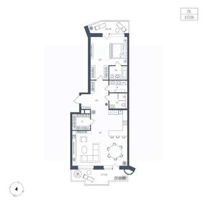 2-к квартира, вторичка, 106м2, 4/9 этаж