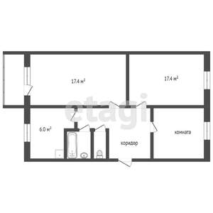 3-к квартира, вторичка, 63м2, 5/5 этаж