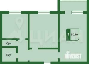 2-к квартира, вторичка, 53м2, 7/9 этаж