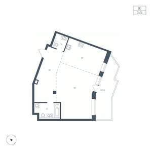 1-к квартира, вторичка, 76м2, 4/10 этаж