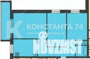 2-к квартира, вторичка, 62м2, 4/9 этаж