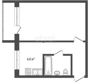 1-к квартира, вторичка, 31м2, 5/5 этаж