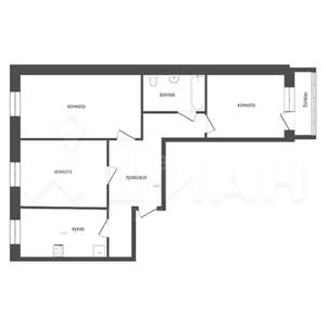 3-к квартира, вторичка, 64м2, 1/9 этаж