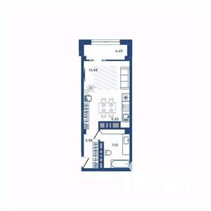 1-к квартира, вторичка, 32м2, 8/23 этаж