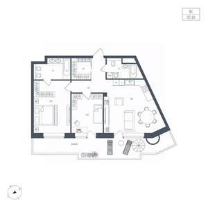 1-к квартира, вторичка, 87м2, 3/7 этаж