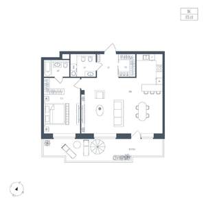 1-к квартира, вторичка, 83м2, 4/8 этаж