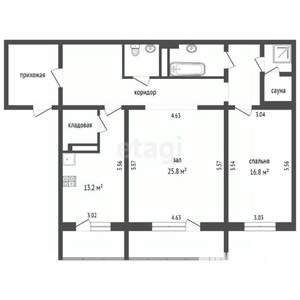 2-к квартира, вторичка, 96м2, 2/10 этаж