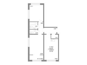 2-к квартира, строящийся дом, 69м2, 6/17 этаж