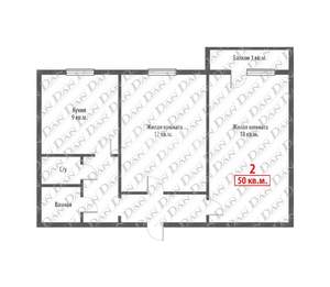 2-к квартира, вторичка, 51м2, 6/10 этаж