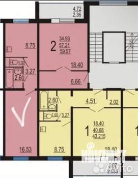 2-к квартира, вторичка, 59м2, 10/11 этаж