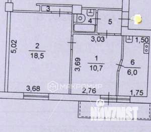 2-к квартира, вторичка, 40м2, 4/4 этаж