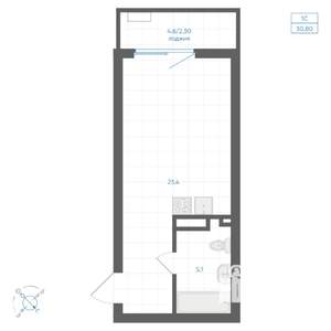 Студия квартира, вторичка, 31м2, 3/10 этаж