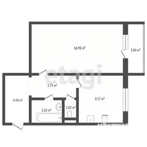 1-к квартира, вторичка, 38м2, 3/10 этаж