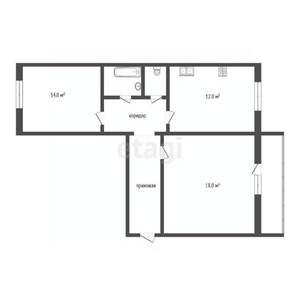2-к квартира, вторичка, 57м2, 2/10 этаж