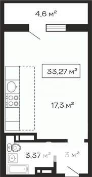 Студия квартира, вторичка, 30м2, 19/20 этаж