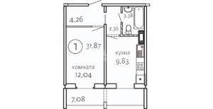 Студия квартира, вторичка, 32м2, 5/10 этаж